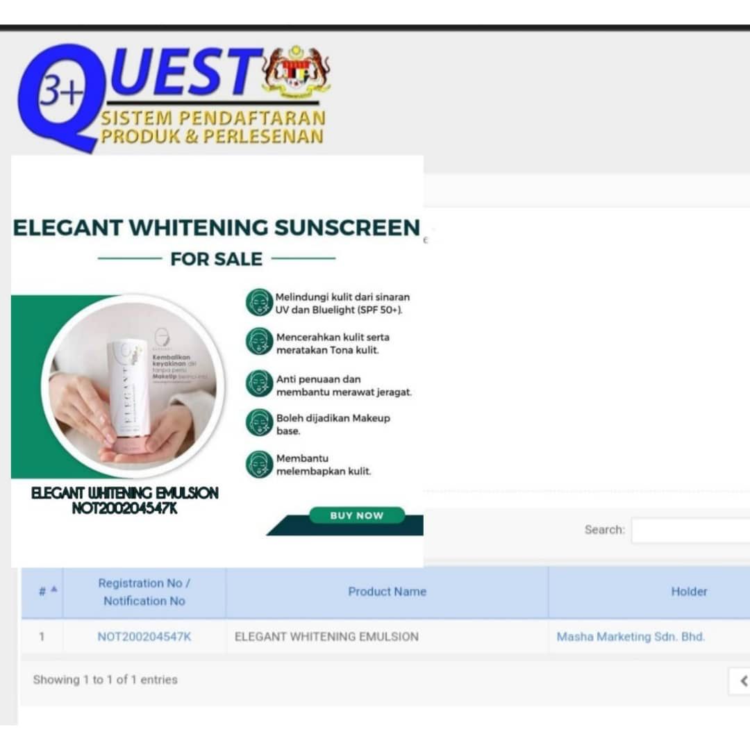 KKM elegant sunscreen whitening emulsion