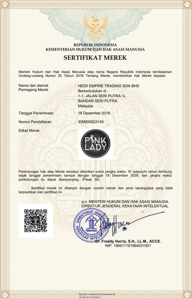 indonesia certificate pinklady